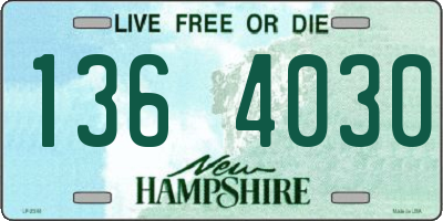 NH license plate 1364030