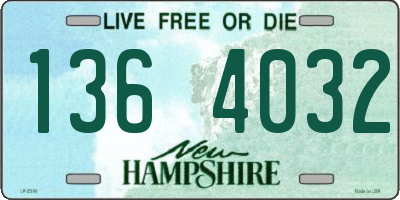 NH license plate 1364032