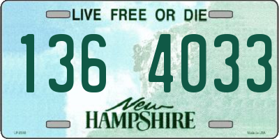 NH license plate 1364033