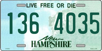 NH license plate 1364035