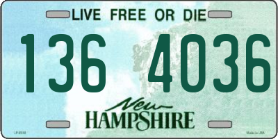 NH license plate 1364036