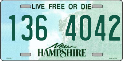 NH license plate 1364042