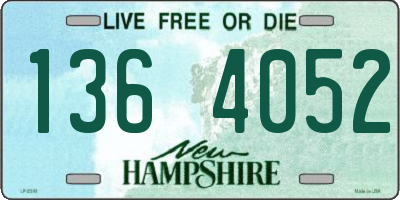 NH license plate 1364052