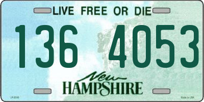 NH license plate 1364053