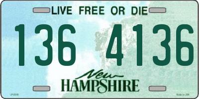 NH license plate 1364136