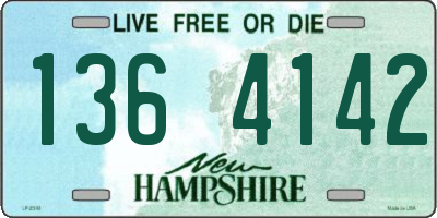 NH license plate 1364142