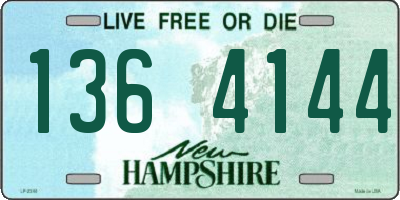 NH license plate 1364144
