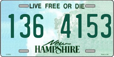 NH license plate 1364153