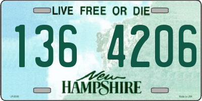 NH license plate 1364206