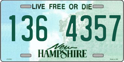 NH license plate 1364357