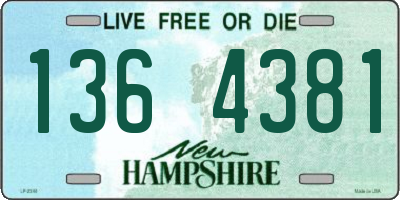 NH license plate 1364381