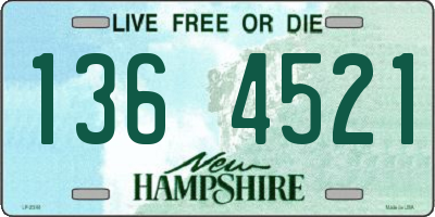 NH license plate 1364521