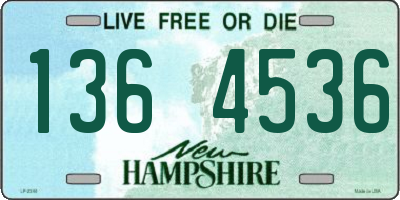 NH license plate 1364536