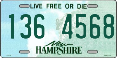 NH license plate 1364568