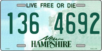 NH license plate 1364692