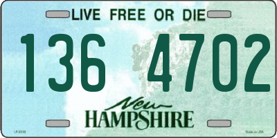 NH license plate 1364702