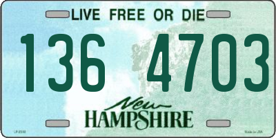 NH license plate 1364703