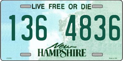 NH license plate 1364836