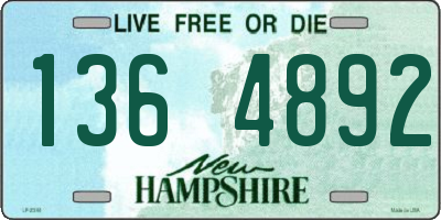 NH license plate 1364892