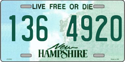 NH license plate 1364920