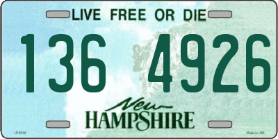 NH license plate 1364926