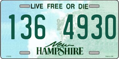 NH license plate 1364930