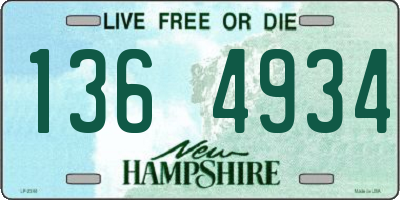 NH license plate 1364934