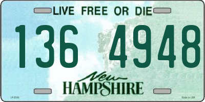 NH license plate 1364948