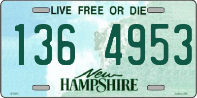 NH license plate 1364953