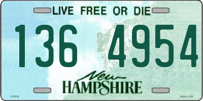 NH license plate 1364954