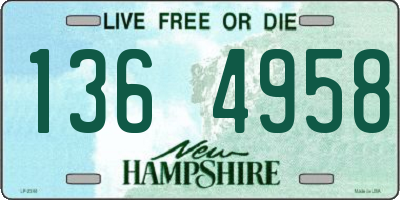 NH license plate 1364958