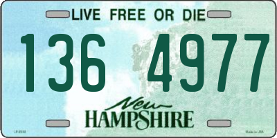 NH license plate 1364977