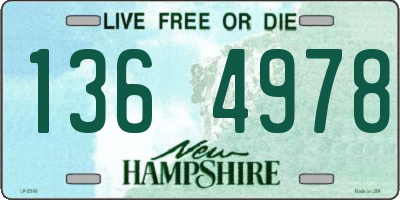 NH license plate 1364978