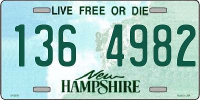 NH license plate 1364982