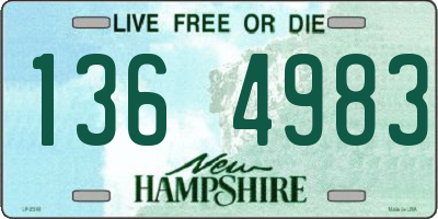 NH license plate 1364983