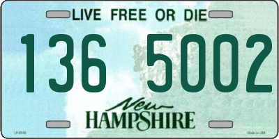 NH license plate 1365002
