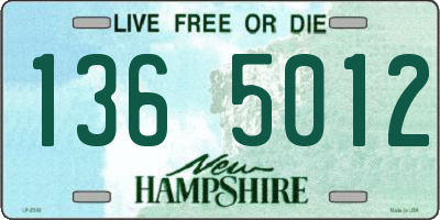 NH license plate 1365012