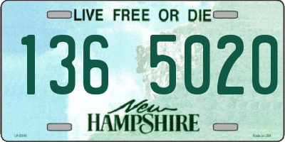 NH license plate 1365020