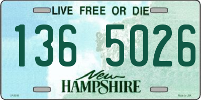NH license plate 1365026