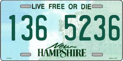 NH license plate 1365236