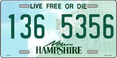 NH license plate 1365356