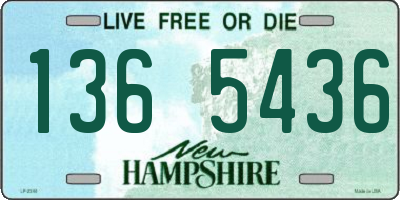 NH license plate 1365436