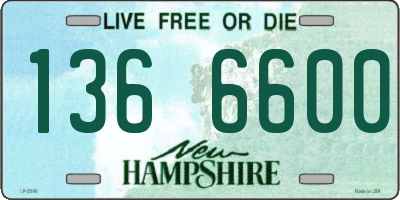 NH license plate 1366600