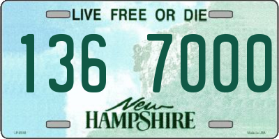 NH license plate 1367000