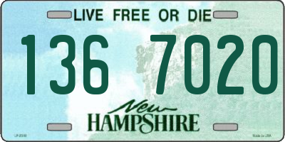 NH license plate 1367020