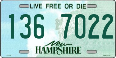 NH license plate 1367022