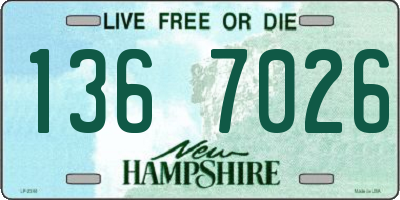 NH license plate 1367026