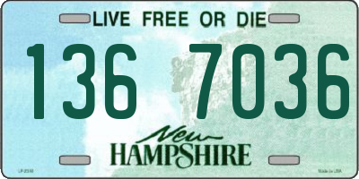 NH license plate 1367036