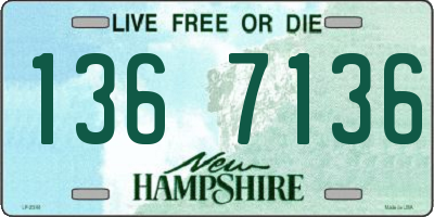NH license plate 1367136