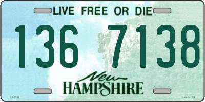 NH license plate 1367138